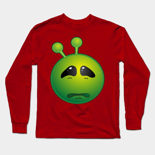 Funny Alien Monster ET Extraterrestrial Martian Green Man Emoji for Women, Men and Kids 13 Long Sleeve T-Shirt by PatrioTEEism